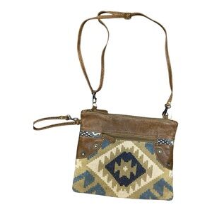 Myra Tough Small Aztec Woven Crossbody Purse Recycled Materials Boho Style